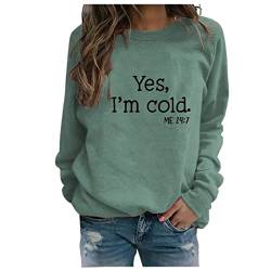 Sweatshirts für Damen Pullover Y2k Basic Langarmshirt Vintage Teenager Pullov Locker Oberteil ohne KapuzeLeichte Outdoor Fleece Outwear Kawaii 2023 Taillierte Outfits Freizeit Pulli Shirts von Awrvia