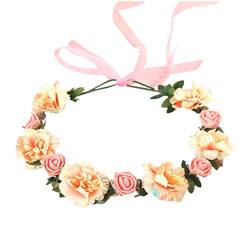 6 Farben Erwachsene Kinder Unregelmäßige Kunstrose Blume Stirnband Blume Mädchen Braut Hochzeit Kreuz Halskette für Frauen von Awydky