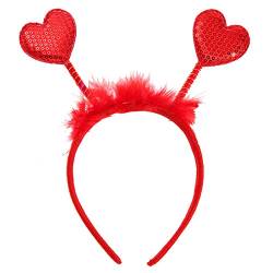 Awydky Valentinstag Herz Kopfbedeckung Stirnband für Valentinstag Stall Rose Verkauf Auffällige Stirnbänder Herz Stirnbänder für Frauen von Awydky