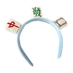Für kreatives Plüsch-Waschgesichts-Stirnband, gefüllte Mahjong-Haarbänder, elastische Stirnbänder für Make-up, für kreatives pelziges Hea, dehnbare Turbane, für Damen, dehnbarer Turban von Awydky