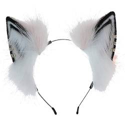 Haarband mit künstlichen Wolfsohren für Katzenohren, Haarband, Haarschmuck, Ohr-Haarband, Katzenohren, Haarbänder für Mädchen, 8–12 Jahre von Awydky