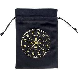 Mini-Schmuck-Tarot-Aufbewahrungstasche, bedruckt, Kordelzug, Runen-Wahrsagungen, Tarot-Tasche, Biber, Spielkarte, Aufbewahrungstasche, Kordelzug, Schmuckbeutel, Mini-Kordelzug-Tasche, von Awydky