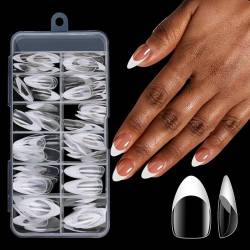 Modische französische Nagelspitzen zum Aufdrücken auf künstliche Nägel, DIY-Kunst für Maniküre, Künstler, verschiedene Größen, französische Nagelspitzen, Weiß von Awydky
