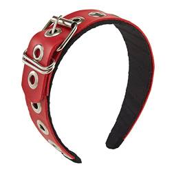 Punk-Stirnband, Lederschnalle, Stirnband, PU-Leder-Stirnband, Metallschnalle, Gothic-Tiaras, PU-Leder-Kopfbedeckung, Rock-Stirnband, PU-Leder-Stirnband von Awydky