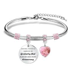 Inspirierende Geschenke Armband für Frauen und Mädchen Armband Geschenk für Tochter Mutter Tante Nichte für Weihnachten Geburtstag Muttertag Thanksgivingtag und Graduierung (rosa Herz) von Awyuan