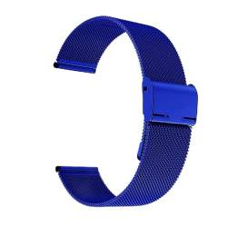 AxBALL 18mm 22mm 20mm Uhr Bandbanduhr-Uhr Verstellbare Edelstahl-Maschenwechselbänder (Color : Blue, Size : 22mm) von AxBALL