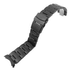 AxBALL 20mm 22mm Edelstahl Uhrenarmband Strap Silber Poliert Herren Luxus Ersatz Metall Armband Armband Metallarmband ​für Herren/Damen (Color : Black, Size : 22mm) von AxBALL