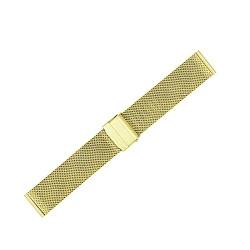 AxBALL Geflochtene Uhrarmbanduhr Band Doppelversicherungsschnalle Uhrenarmband 12/14/16/18/20/20/12 / 24mm (Color : Gold, Size : 18mm) von AxBALL