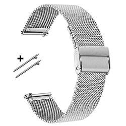 AxBALL Uhrengurt 18 20 22mm Edelstahl Mesh/Silber Metall Schnellwechsel (Size : 22 mm) von AxBALL