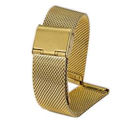 AxBALL Universal Armband 12/14/16/18/20mm 22mm 24mm Handgelenkband Edelstahlband Ersatzarmband for Smart Watch (Color : Gold, Size : 10mm) von AxBALL