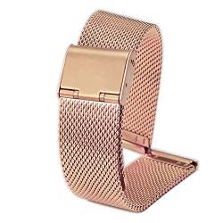 AxBALL Universal Armband 12/14/16/18/20mm 22mm 24mm Handgelenkband Edelstahlband Ersatzarmband for Smart Watch (Color : Rose Gold, Size : 10mm) von AxBALL