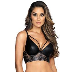 Axami Dame BH Spitze Sexy Träger Streifen Schleife V-9441, Schwarz,75A von Axami