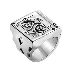 Axbuldo Ring Herren Poker Sensenmann Ringe Retro Spilekarte Tod Sense Ring Edelstahl Punk Gotik Ring Geschenke für Männer Jugend Silber von Axbuldo