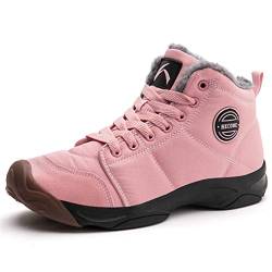 Axcone Winterschuhe Damen Herren Warm Gefüttert wasserdicht Winterschuhe Winter Outdoor Boots Wanderstiefel Stiefel Unisex - Pink 39EU von Axcone