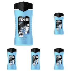 Axe 3-in-1 Duschgel & Shampoo Ice Chill für langanhaltende Frische und Duft nach der Dusche dermatologisch getestet 250 ml (Packung mit 5) von Axe