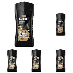 Axe 3-in-1 Duschgel & Shampoo Leather & Cookies Männer Duschgel für langanhaltende Frische dermatologisch getestet 250 ml (Packung mit 5) von Axe