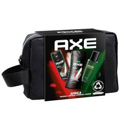 Axe Africa Geschenkset mit Kulturbeutel für Männer, mit Bodyspray, Duschgel und Aftershave (1 Stück) von Axe