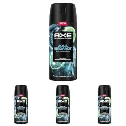 Axe Premium Bodyspray Aqua Bergamot Deo ohne Aluminiumsalze für 72H Frische 150 ml (Packung mit 4) von Axe