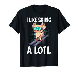 I like Skiing a lotl Ski Skifahrer Apres Ski Skilehrer T-Shirt von Axolotl Shirts