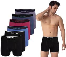 Ayfil Boxershorts Herren Unterhosen Männer Unterwäsche Men Bio Baumwolle 6er Pack Mix Farben K7006 (7006-K, DE/NL/SE/PL, Alphanumerisch, M, Regular, Regular) von Ayfil