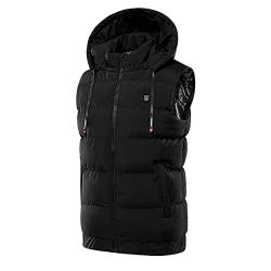 Ayhuang Upgrade Beheizte Weste USB Winterjacke für Herren Damen Wiederaufladbare Unisex Heizjacke Elektrische Daunen Heizweste 9 Heizzonen Heizung Weste mit 3 Heizstufen Winterjacke (XL, Schwarz) von Ayhuang