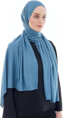 Ayisah Hijab Kopftuch Damen Muslimisch - Jersey Hijab 180x70cm - Moderne islamische Jersey Kopftücher für Damen - Türkische Premium Qualität - Indigo von Ayisah