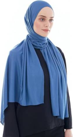Ayisah Hijab Kopftuch Damen Muslimisch - Jersey Hijab 180x70cm - Moderne islamische Jersey Kopftücher für Damen - Türkische Premium Qualität - Navy Blau von Ayisah