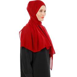 Ayisah Selda - Hijab Kopftuch Damen muslimisch - Chiffon Hijab 180x70cm - Moderne islamische Chiffon Kopftücher für Damen - Türkische Premium Qualität - Damen Tuch Schal - Bordeaux von Ayisah