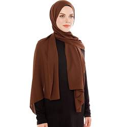 Ayisah Selda - Hijab Kopftuch Damen muslimisch - Chiffon Hijab 180x70cm - Moderne islamische Chiffon Kopftücher für Damen - Türkische Premium Qualität - Damen Tuch Schal - Braun von Ayisah