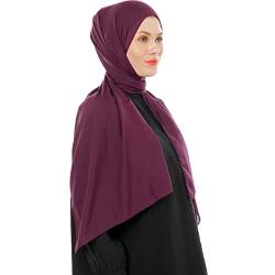 Ayisah Selda - Hijab Kopftuch Damen muslimisch - Chiffon Hijab 180x70cm - Moderne islamische Chiffon Kopftücher für Damen - Türkische Premium Qualität - Damen Tuch Schal - Dunkelviolett von Ayisah