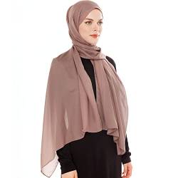 Ayisah Selda - Hijab Kopftuch Damen muslimisch - Chiffon Hijab 180x70cm - Moderne islamische Chiffon Kopftücher für Damen - Türkische Premium Qualität - Damen Tuch Schal - Dunkles Taupe von Ayisah