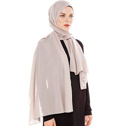 Ayisah Selda - Hijab Kopftuch Damen muslimisch - Chiffon Hijab 180x70cm - Moderne islamische Chiffon Kopftücher für Damen - Türkische Premium Qualität - Damen Tuch Schal - Grau von Ayisah