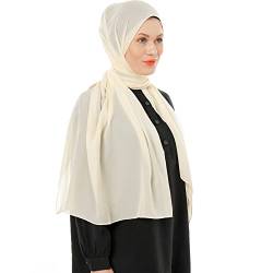 Ayisah Selda - Hijab Kopftuch Damen muslimisch - Chiffon Hijab 180x70cm - Moderne islamische Chiffon Kopftücher für Damen - Türkische Premium Qualität - Damen Tuch Schal – Helles Beige von Ayisah