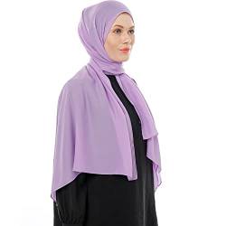 Ayisah Selda - Hijab Kopftuch Damen muslimisch - Chiffon Hijab 180x70cm - Moderne islamische Chiffon Kopftücher für Damen - Türkische Premium Qualität - Damen Tuch Schal – Helles Lila von Ayisah