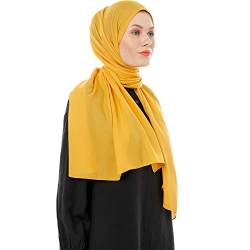 Ayisah Selda - Hijab Kopftuch Damen muslimisch - Chiffon Hijab 180x70cm - Moderne islamische Chiffon Kopftücher für Damen - Türkische Premium Qualität - Damen Tuch Schal - Senf von Ayisah