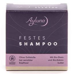 Ayluna Festes Shampoo Sensitiv, wascht und pflegt einfach und ph-hautneutral wie ein herkömmliches Shampoo, wird dein Haar sanft von Schmutz befreit und die Haarwäsche zum wohltuenden Ritual, 1x 60g von Ayluna