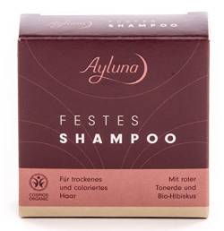Ayluna Festes Shampoo für trockenes Haar, wascht und pflegt einfach & ph-hautneutral wie ein herkömmliches Shampoo, wird das Haar sanft von Schmutz befreit & die Haarwäsche zum wohltuenden Ritual, 60g von Ayluna