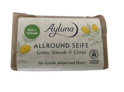 Ayluna Naturkosmetik Allround Seife Grüne Tonerde & Citrus für Gesicht, Körper und Haare 100 g von Ayluna