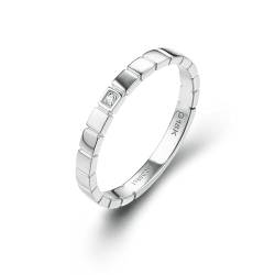 Ayoiow 18K Weißgold Ring Damen Runder Ring Mit Weißer Runder Form Diamant Hochzeit Ringe von Ayoiow