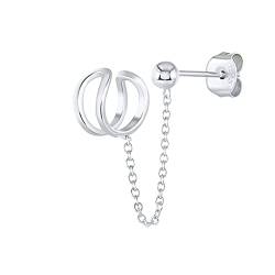 Ayoiow 1Stück Stecker Ohrringe Silber 925, Ohrringe Echt Silber Damen Manschetten Kette Ohrringe Silber Schmuck Ohrringe Damen von Ayoiow