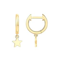 Ayoiow 925 Ohrringe Damen Pentagramm Gold Tropfen Ohrringe Vintage von Ayoiow