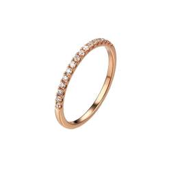 Ayoiow 9K Ring Damen Stapelbarer Dünner Ring Verlobungsringe für Damen von Ayoiow
