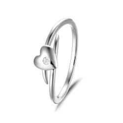 Ayoiow 9K Weißgold Ringe für Frauen Liebe Verlobungsringe Damen von Ayoiow