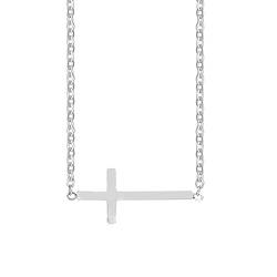 Ayoiow Choker Halskette Damen, Halskette Titan Kreuz Halskette Silber von Ayoiow