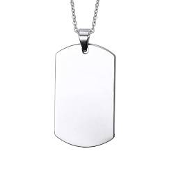 Ayoiow Damen Anhänger für Kette, Halskette Titan Dog Tag Anhänger Halskette Silber von Ayoiow