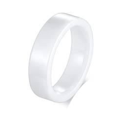 Ayoiow Eheringe Männer, Eheringe Keramik 6 mm Einfach Band Verlobungsringe Weiß Ring Größe 62 (19.7) von Ayoiow
