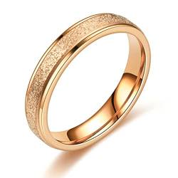 Ayoiow Eheringe Männer, Ringe Edelstahl Damen 4mm Ring Mit Matt Finish Ring Größe 60 (19.1), Roségold von Ayoiow