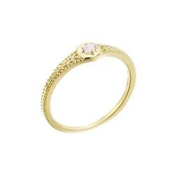 Ayoiow Frauen Ring Verlobung, Ring Gold 750 mit Rund Opal Ringe Blau Vintage Sonne Größe 63 (20.1) von Ayoiow