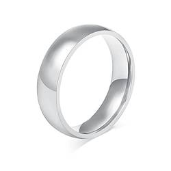 Ayoiow Freundschaftsringe Gravur, Herren Ring Edelstahl 6 mm Einfach Band Poliert Hochzeit Band Silber Ring Größe 72 (22.9) von Ayoiow