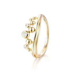 Ayoiow Gold Ringe Frauen 9K Geometrie Ring Damen Hochzeit von Ayoiow